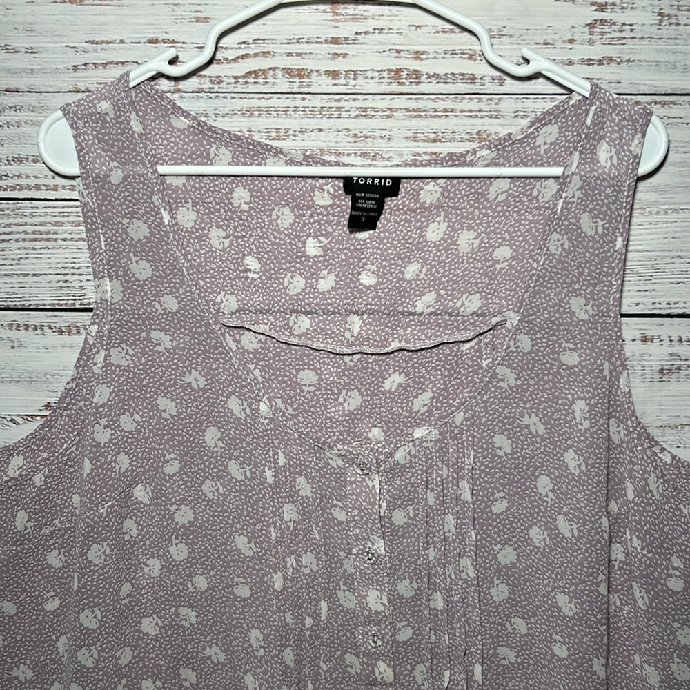 Torrid Box Tank Top Button Down Sleeveless Top Size 3 - Picture 4 of 16